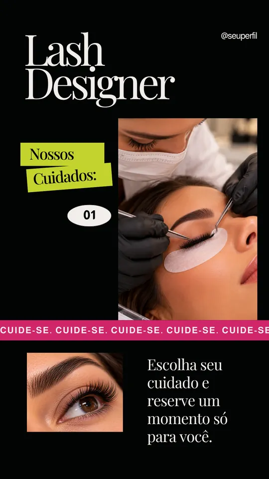 Template de Story para cílios